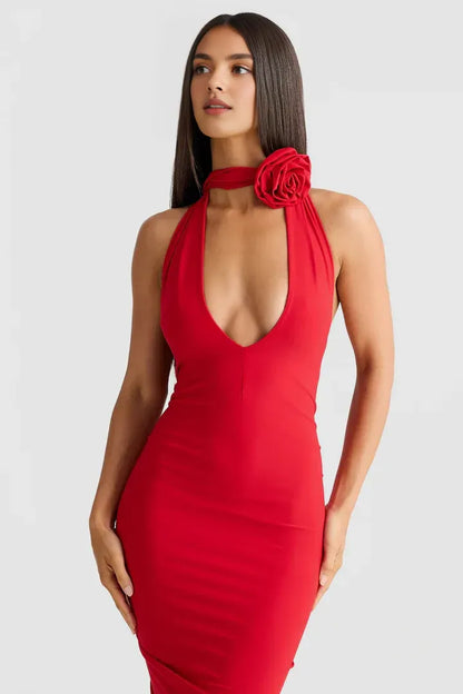 Beautiful Timeless Special Occasion Sophisticated Graceful Elegant Red Sleeveless Floor-Length Prom Dress