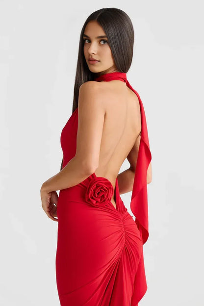 Beautiful Timeless Special Occasion Sophisticated Graceful Elegant Red Sleeveless Floor-Length Prom Dress