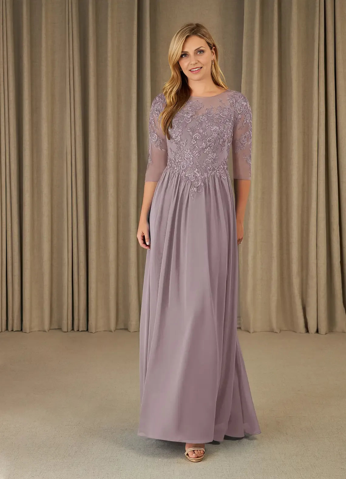 Refined Beautiful Timeless Chic Elegant Chiffon A-Line Mother of the Bride Dress