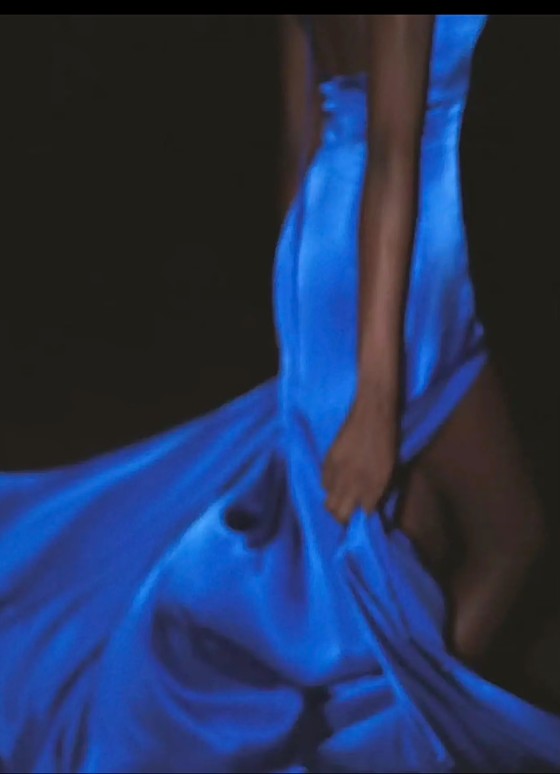 Blue Royal V-neck Sheath Evening Dress Sexy Backless Long Prom Dresses with Slits