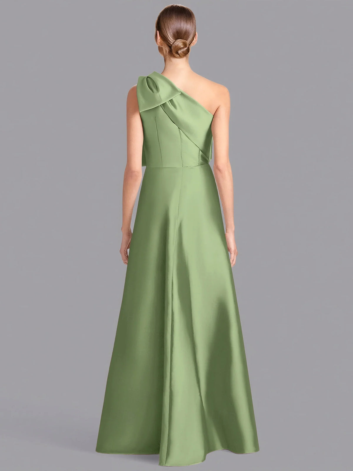 Elegant Sage Green Satin A-Line Sleeveless Floor-Length Mother of the Bride Dress
