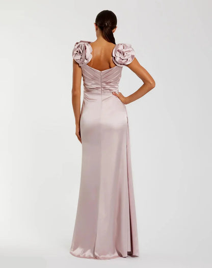 Graceful Stylish Refined Beautiful Elegant Red Satin A-Line Sleeveless Floor-Length Prom Dress