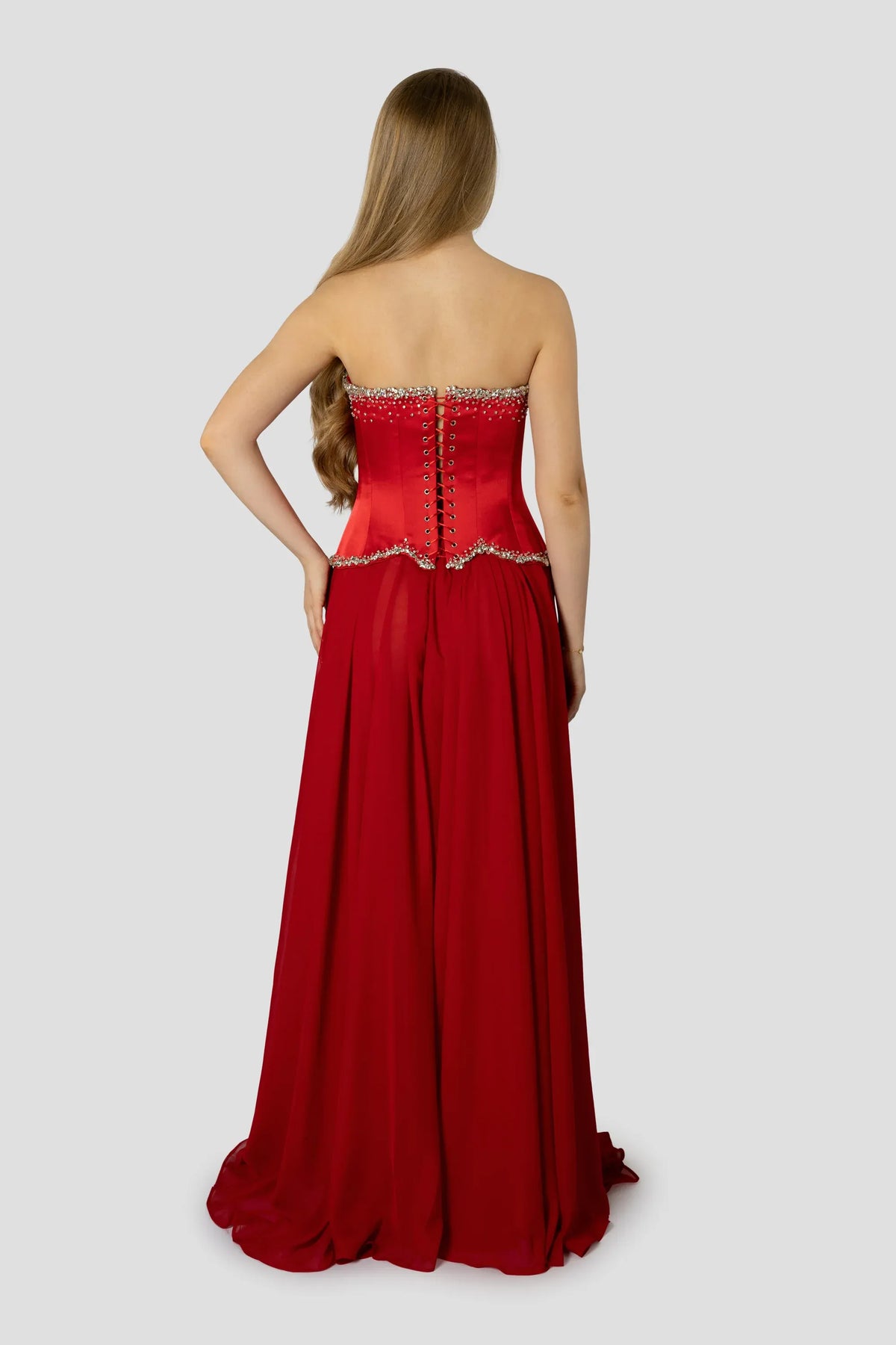 Timeless Special Occasion Sophisticated Elegant Red Chiffon A-Line Sleeveless Floor-Length Prom Dress