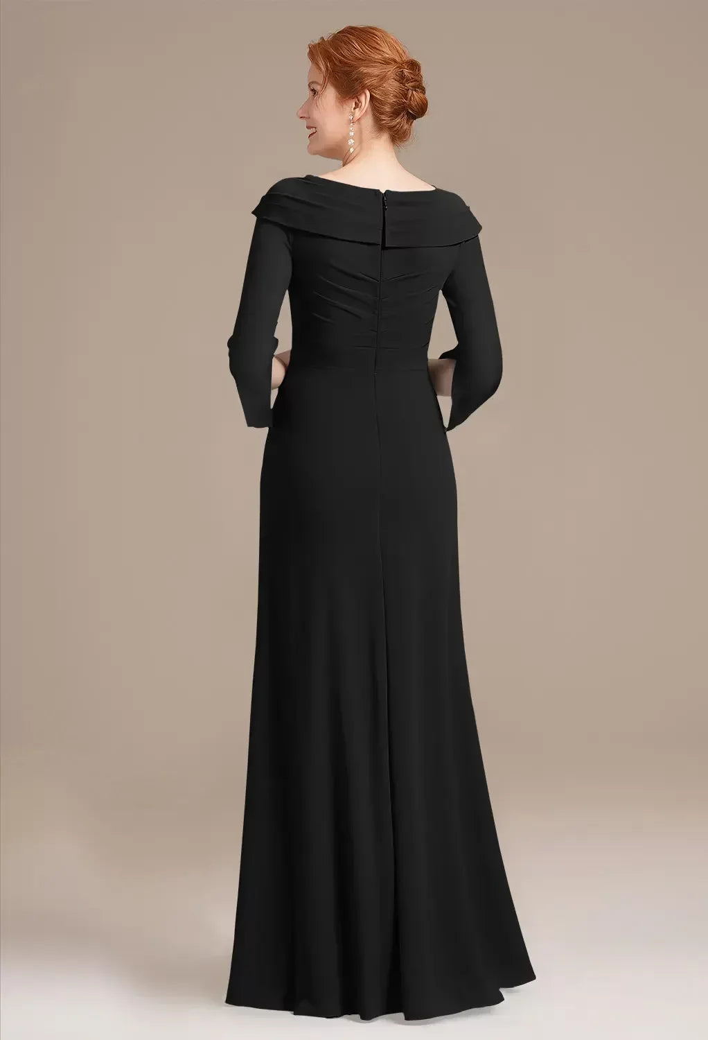 Deep V Neck Half Sleeve Zipper Back Floor Length Appliques Beading Mother Of The Bride Dresses