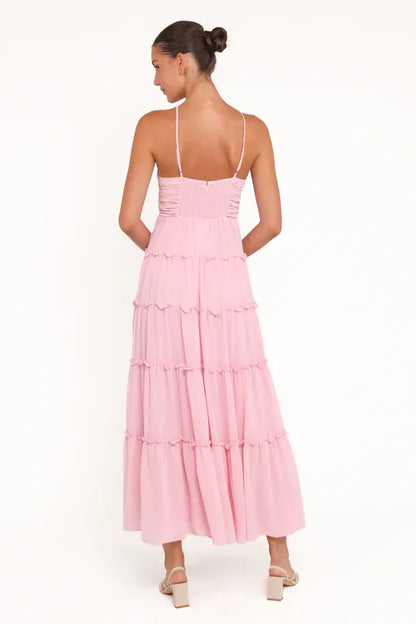 Special Occasion Sophisticated Graceful Elegant Black Chiffon A-Line Halter Sleeveless Floor-Length Prom Dress