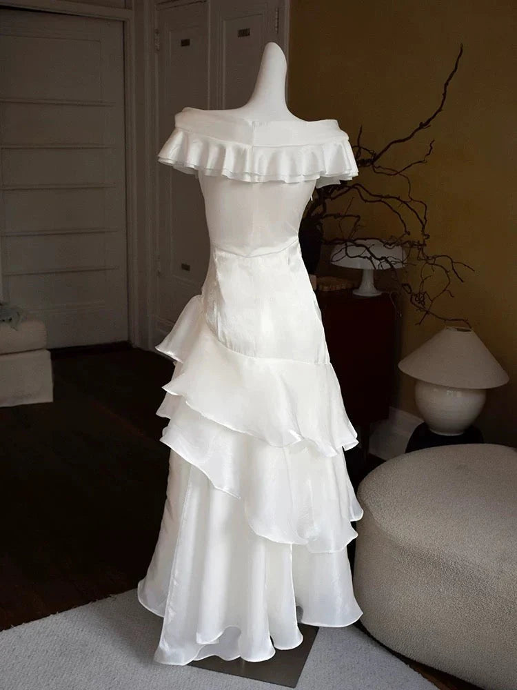 Refined Beautiful Timeless Chic Elegant Red A-Line Short Sleeve Floor-Length Prom Dress