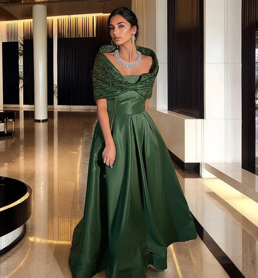 Navy Blue Off Shoulder Bow Floor Length Evening Dress