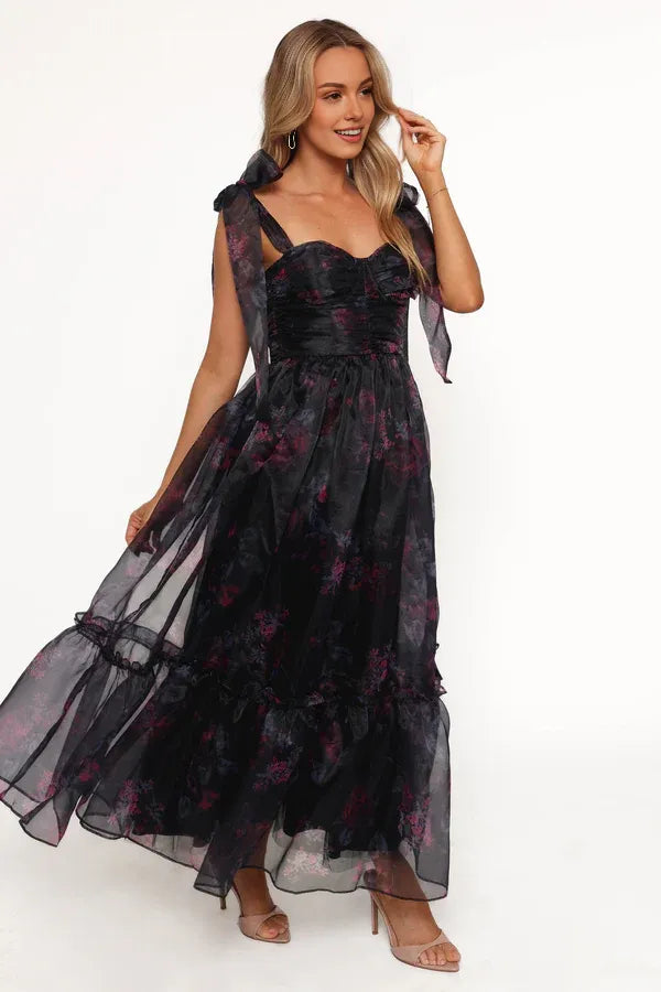 Special Occasion Sophisticated Graceful Stylish Refined Elegant Black Chiffon A-Line Sleeveless Prom Dress