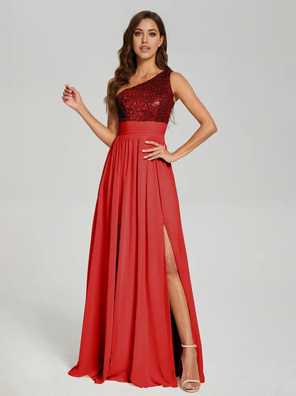 Timeless Special Occasion Sophisticated Elegant Black Sequins A-Line Sleeveless Floor-Length Prom Dress