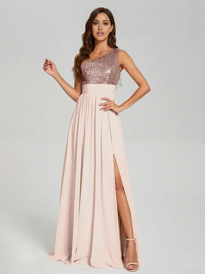 Timeless Special Occasion Sophisticated Elegant Black Sequins A-Line Sleeveless Floor-Length Prom Dress