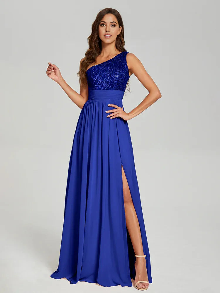 Timeless Special Occasion Sophisticated Elegant Black Sequins A-Line Sleeveless Floor-Length Prom Dress