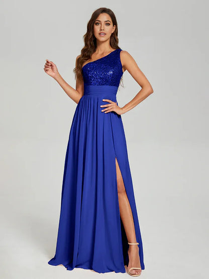 Timeless Special Occasion Sophisticated Elegant Black Sequins A-Line Sleeveless Floor-Length Prom Dress