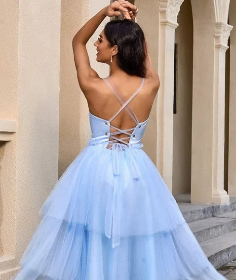 Graceful Stylish Refined Beautiful Timeless Elegant A-Line Halter Sleeveless Tea-Length Homecoming Dress
