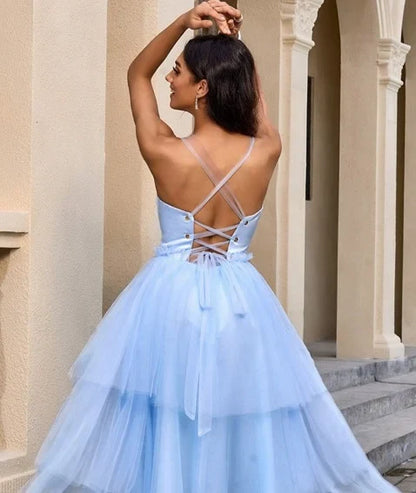 Graceful Stylish Refined Beautiful Timeless Elegant A-Line Halter Sleeveless Tea-Length Homecoming Dress