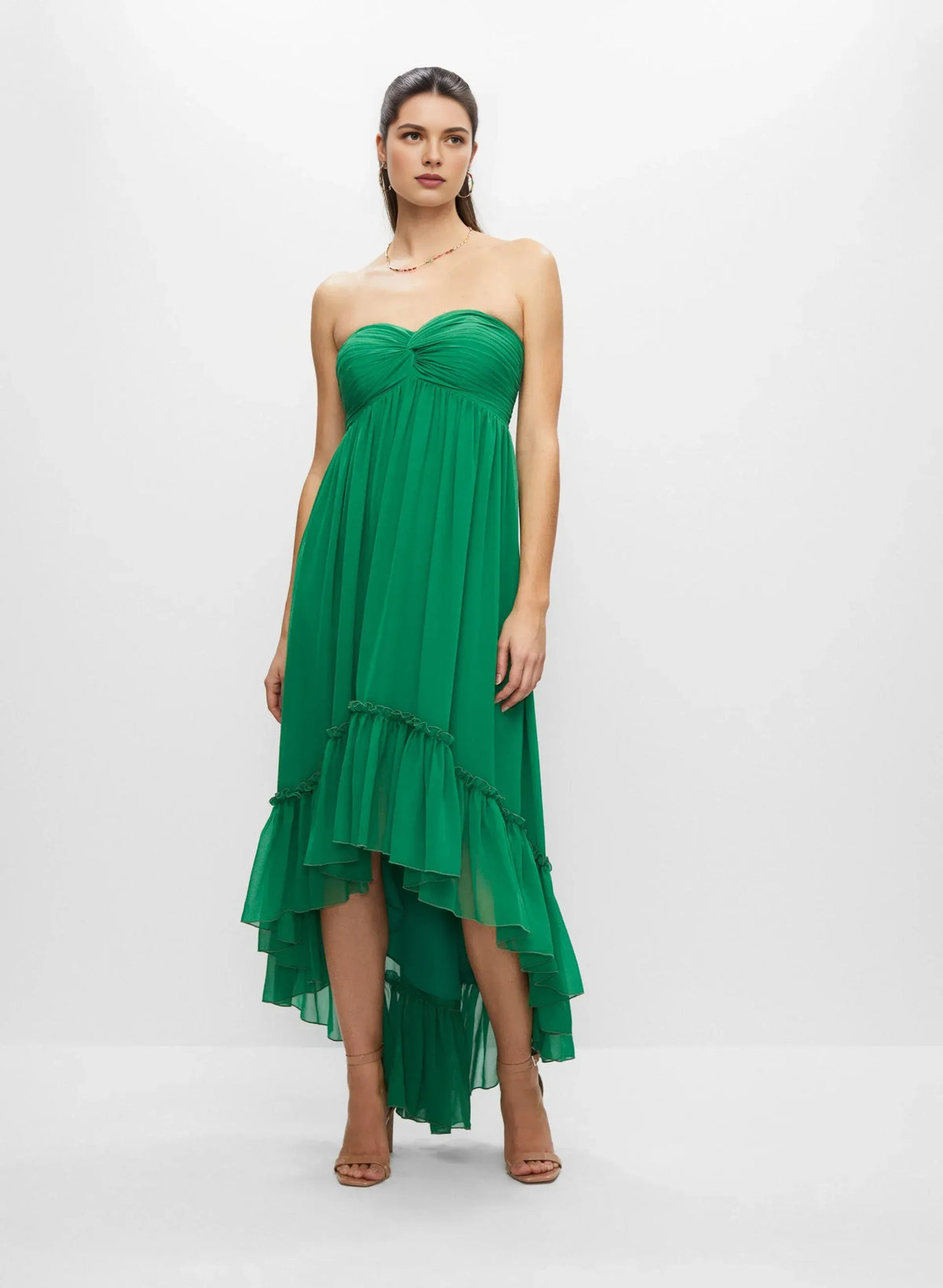 Stylish Refined Beautiful Timeless Elegant Emerald Green A-Line Asymmetric Sleeveless Prom Dress