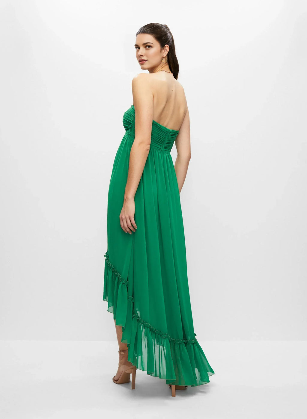 Stylish Refined Beautiful Timeless Elegant Emerald Green A-Line Asymmetric Sleeveless Prom Dress
