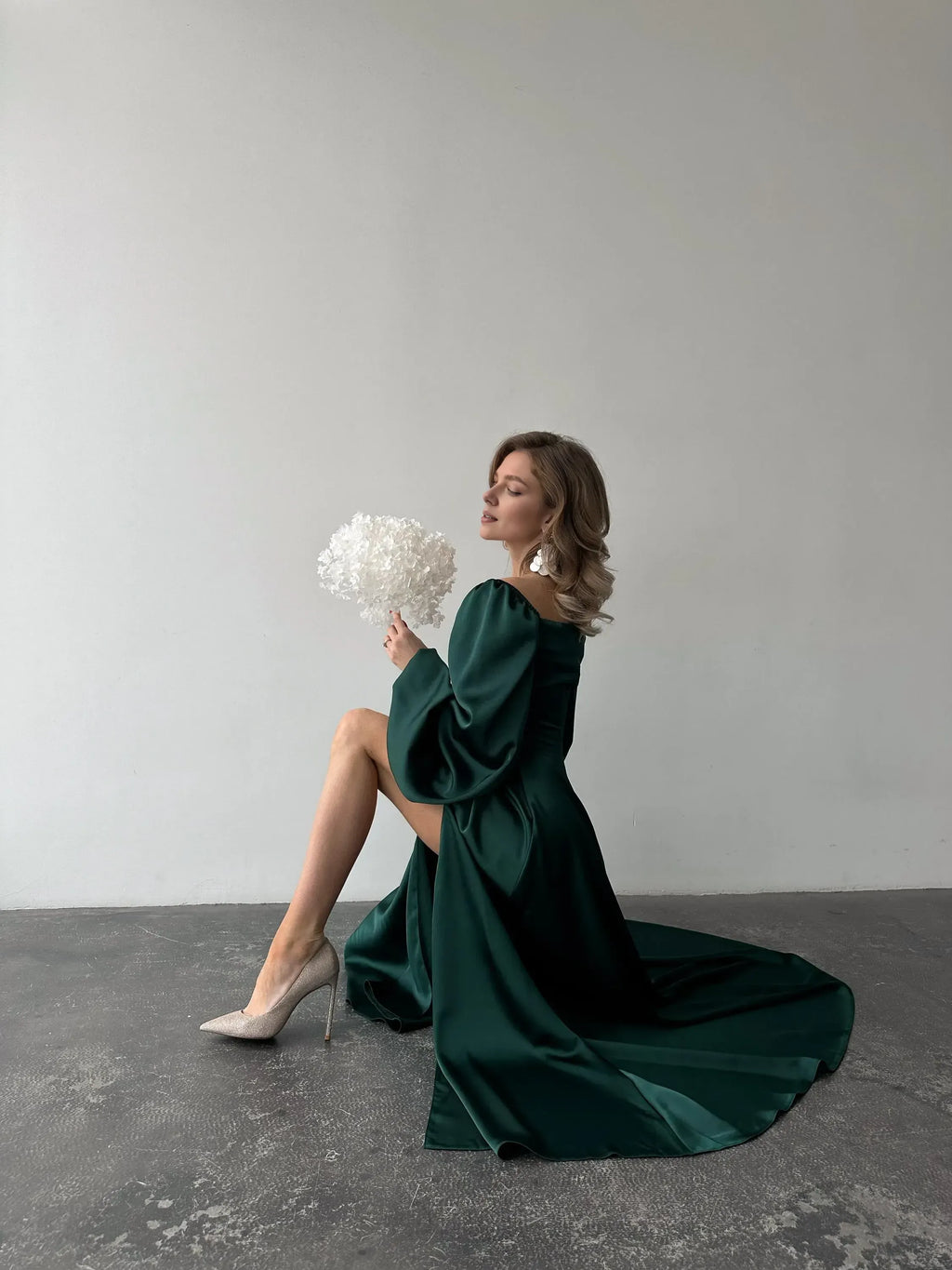 Special Occasion Sophisticated Graceful Elegant Satin A-Line Square Neck Pleated Floor-Length Prom Dress