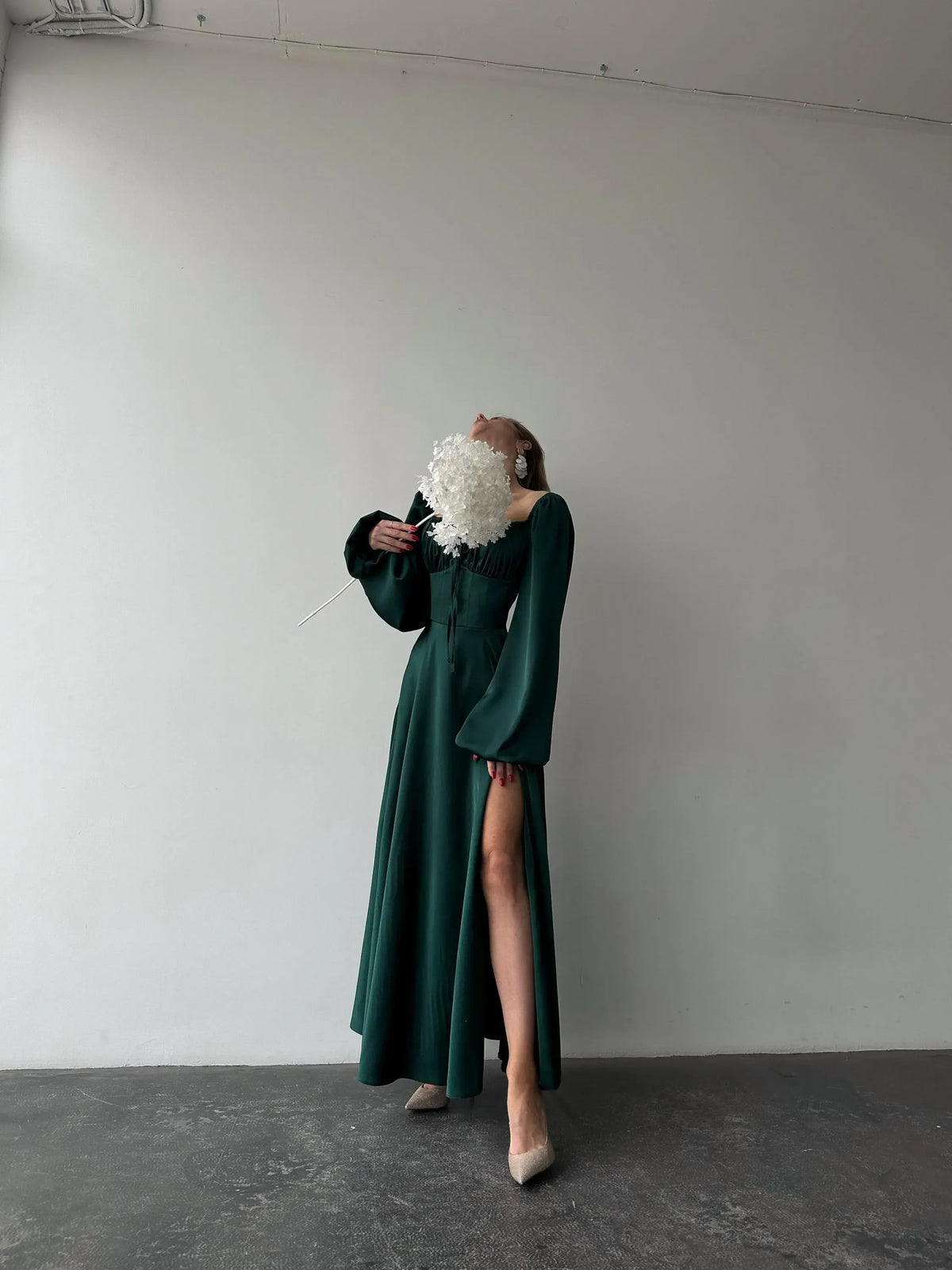 Special Occasion Sophisticated Graceful Elegant Satin A-Line Square Neck Pleated Floor-Length Prom Dress