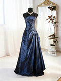 Graceful Stylish Refined Beautiful Timeless Elegant A-Line Strapless Sleeveless Floor-Length Prom Dress