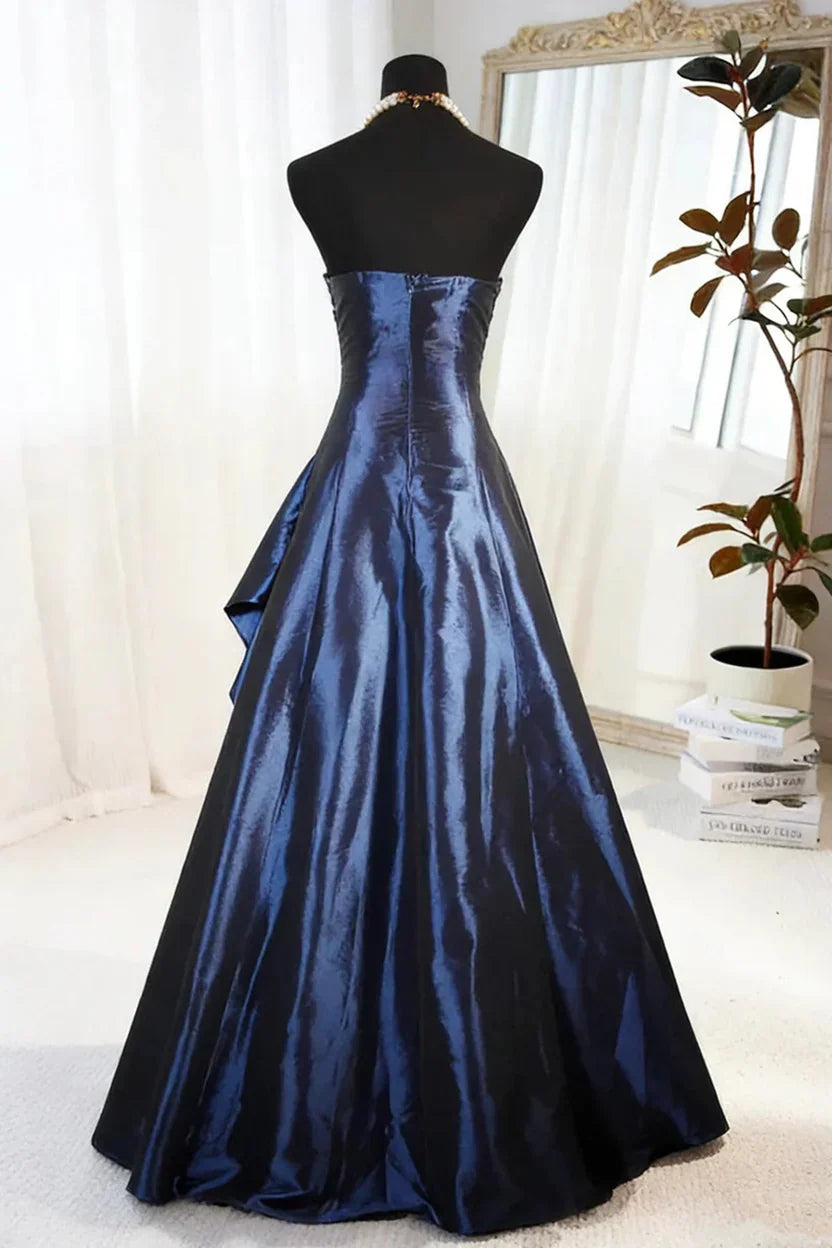 Graceful Stylish Refined Beautiful Timeless Elegant A-Line Strapless Sleeveless Floor-Length Prom Dress