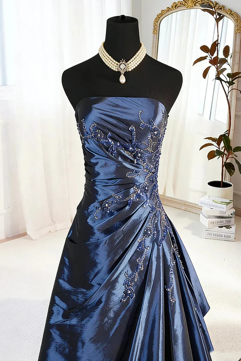 Graceful Stylish Refined Beautiful Timeless Elegant A-Line Strapless Sleeveless Floor-Length Prom Dress