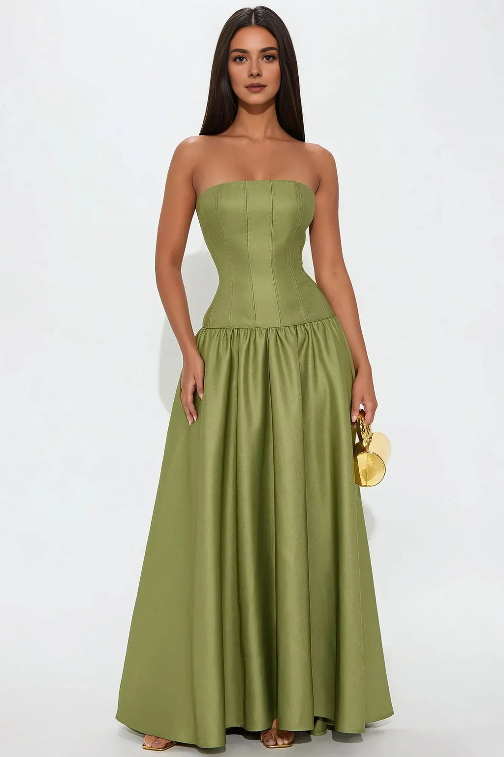 Special Occasion Sophisticated Graceful Elegant Red Satin A-Line Strapless Sleeveless Prom Dress