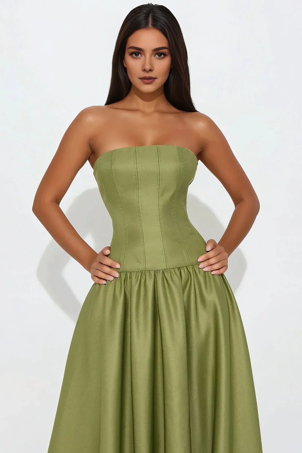 Special Occasion Sophisticated Graceful Elegant Red Satin A-Line Strapless Sleeveless Prom Dress