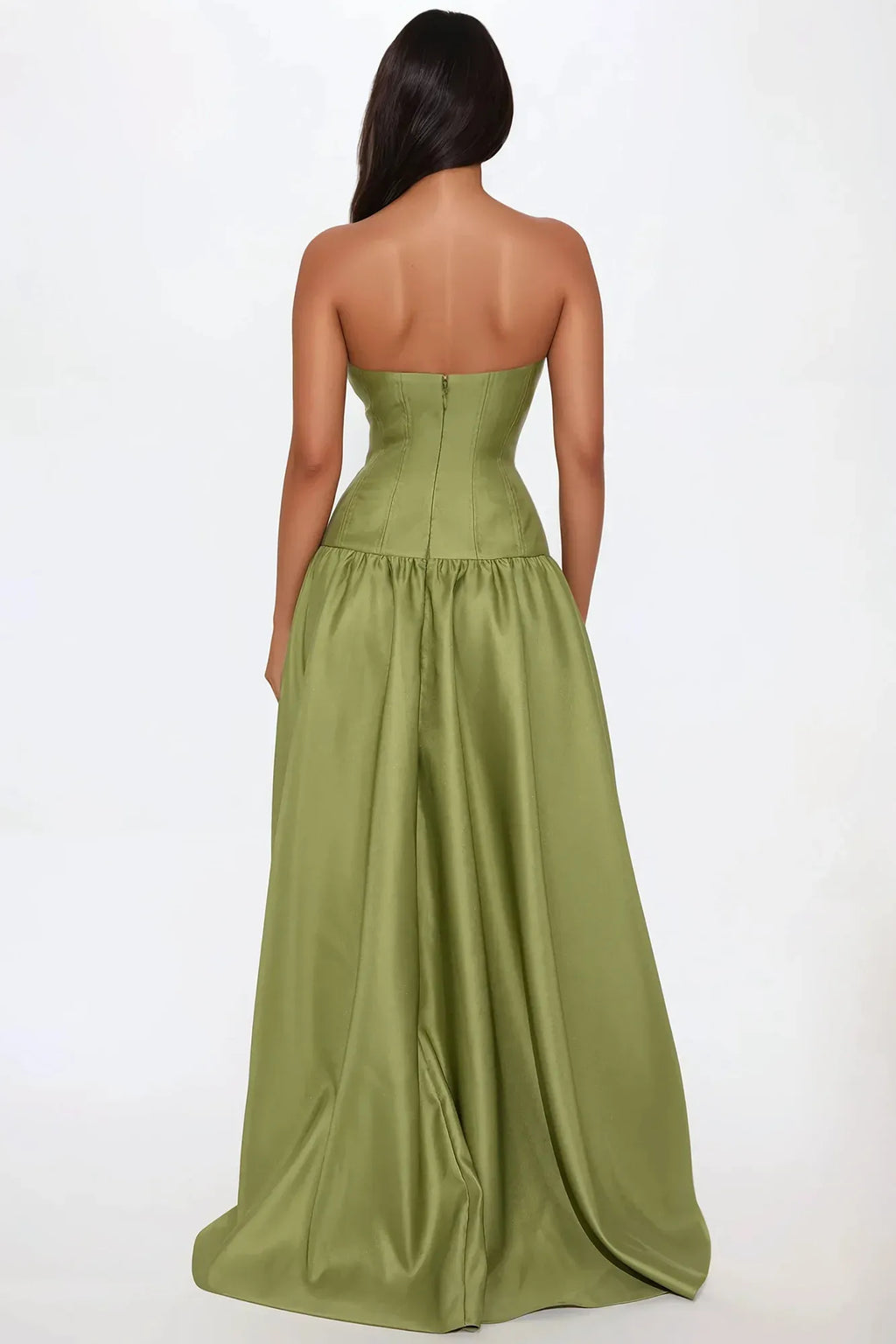 Special Occasion Sophisticated Graceful Elegant Red Satin A-Line Strapless Sleeveless Prom Dress