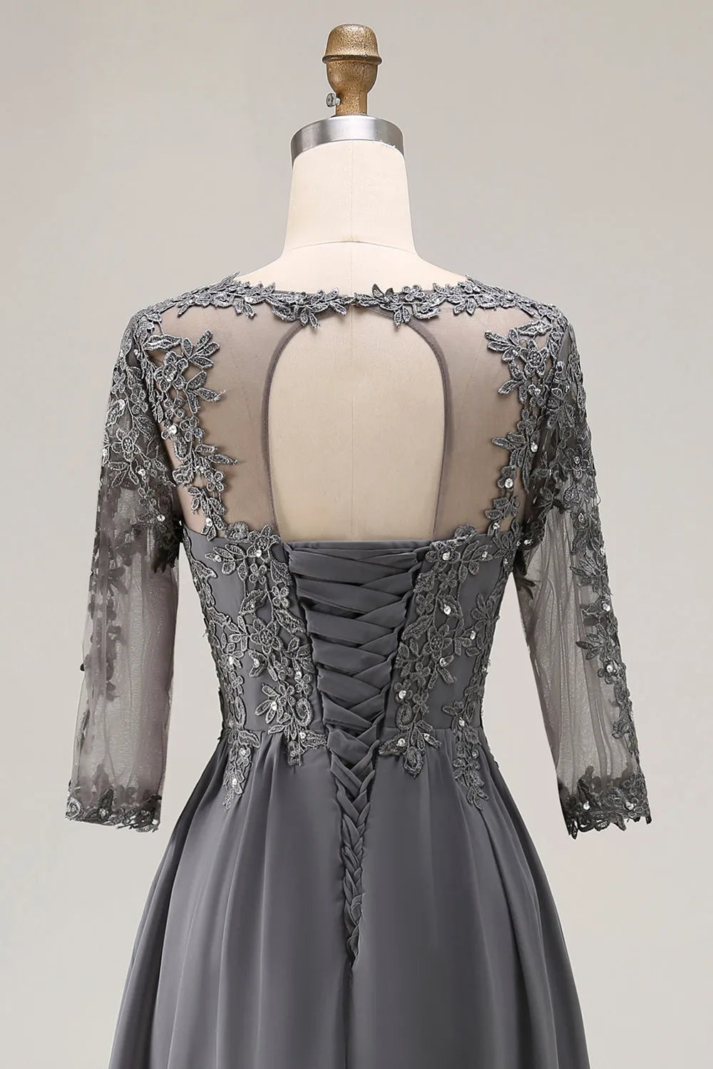 Sweetheart Neck Half Sleeve Lace-Up Back High-Low Mother of the Bride Dresses with Appliqued