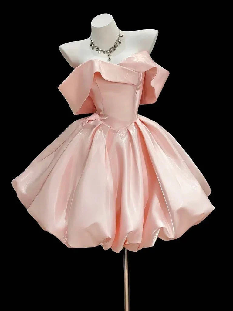 Special Occasion Sophisticated Graceful Elegant Red Satin A-Line Sweetheart Backless Short Homecoming Dress