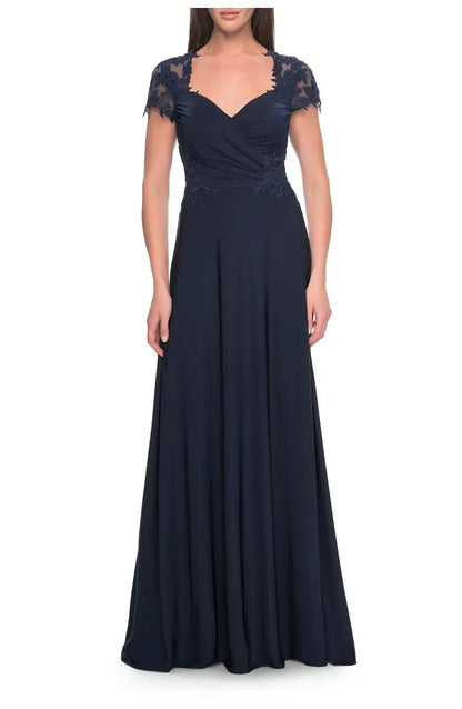 Elegant Red Lace A-Line Sweetheart Short Sleeve Floor-Length Mother of the Bride Dress