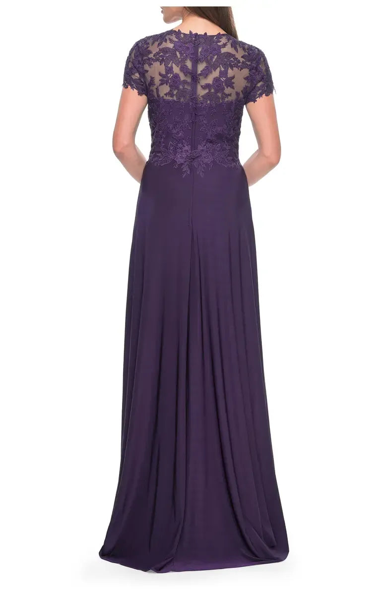 Elegant Red Lace A-Line Sweetheart Short Sleeve Floor-Length Mother of the Bride Dress