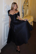 Black Sweetheart Midi Party Dress