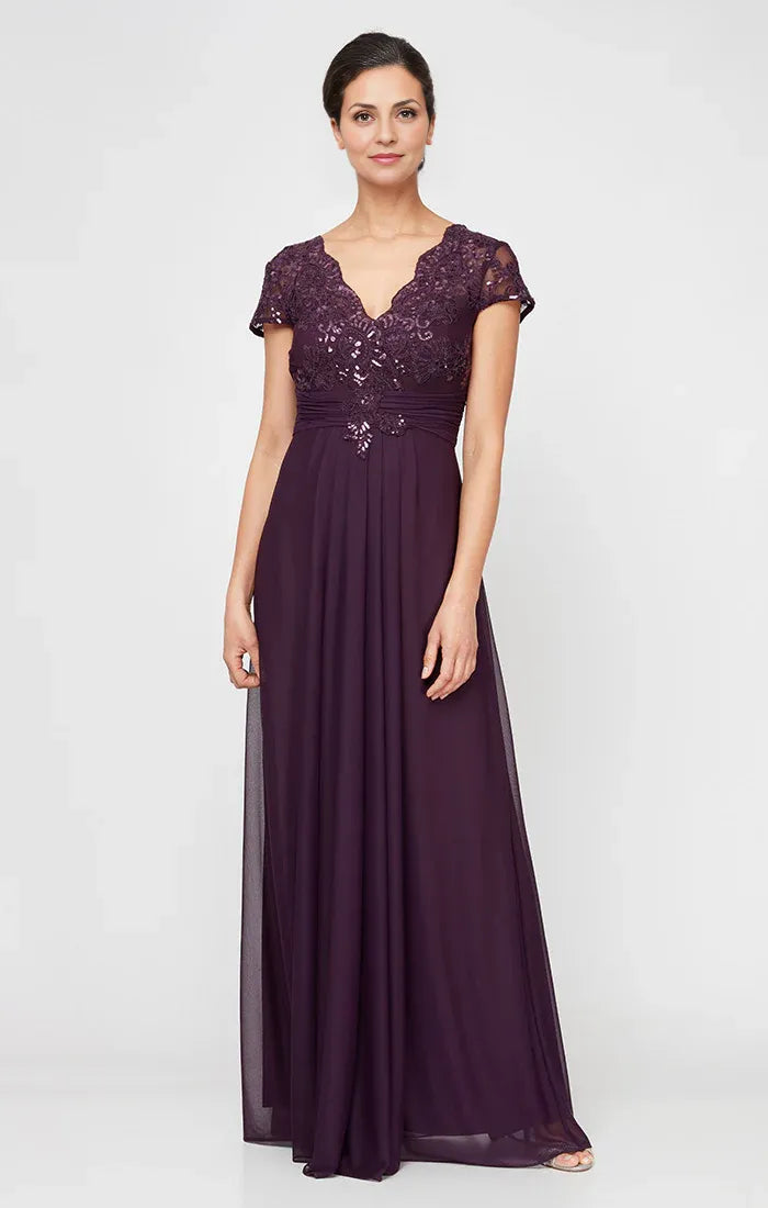 Beautiful Timeless Chic Elegant Chiffon A-Line Floor-Length Mother of the Bride Dress