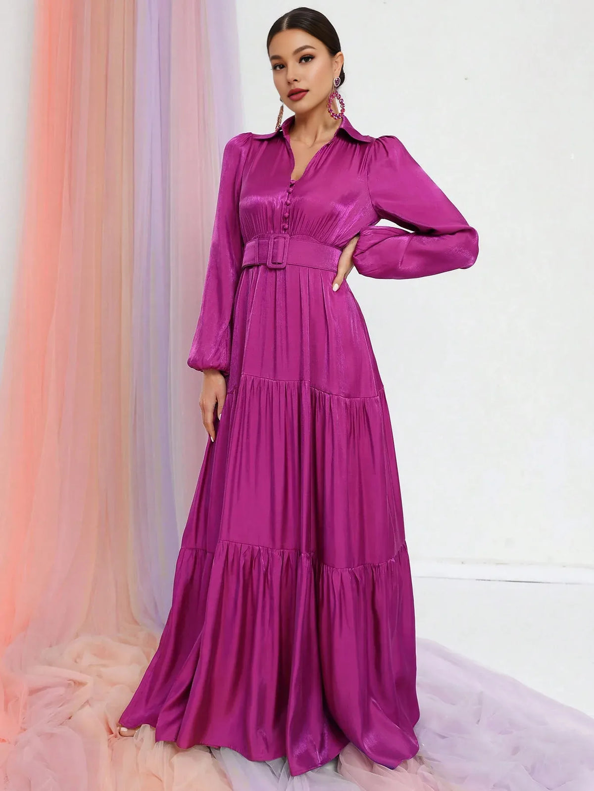 Graceful Stylish Refined Beautiful Elegant Olive Green Satin A-Line Floor-Length Prom Dress
