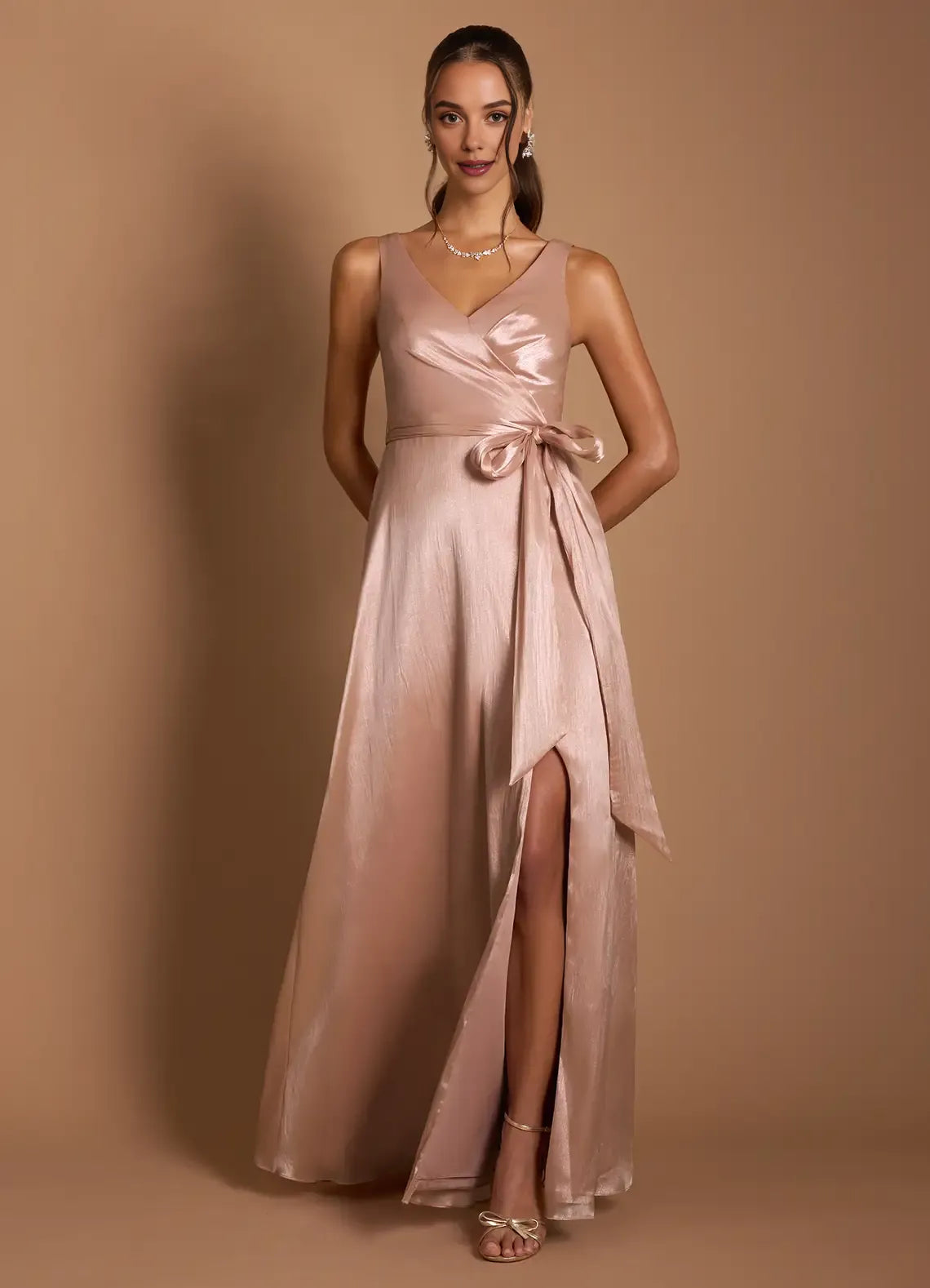 Sophisticated Graceful Stylish Elegant Emerald Green Satin A-Line Sleeveless Floor-Length Evening Dress