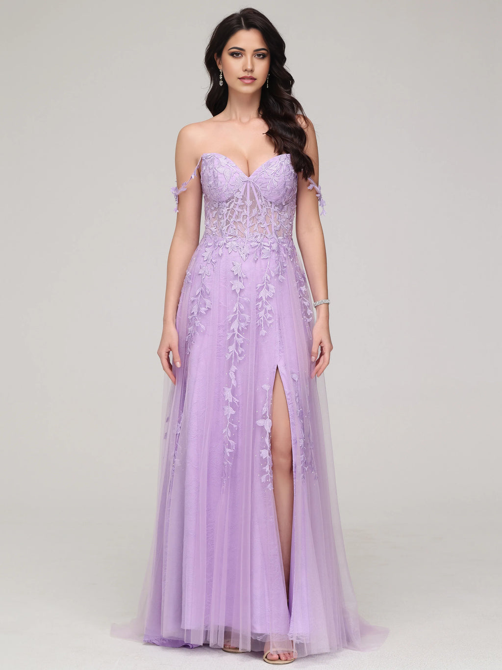 Timeless Special Occasion Sophisticated Elegant Lilac Tulle A-Line Sweetheart Sleeveless Prom Dress