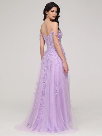 Timeless Special Occasion Sophisticated Elegant Lilac Tulle A-Line Sweetheart Sleeveless Prom Dress