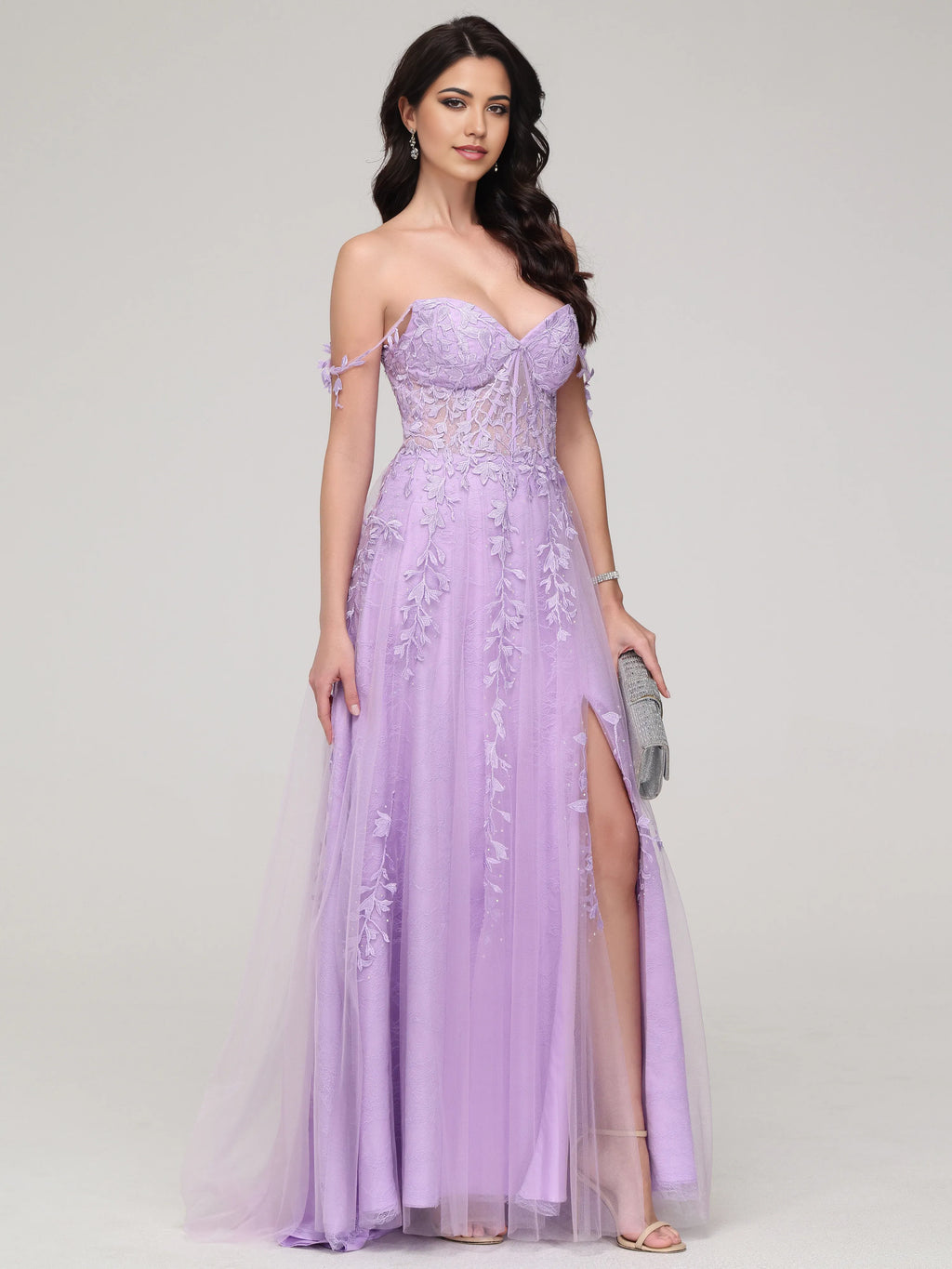 Timeless Special Occasion Sophisticated Elegant Lilac Tulle A-Line Sweetheart Sleeveless Prom Dress