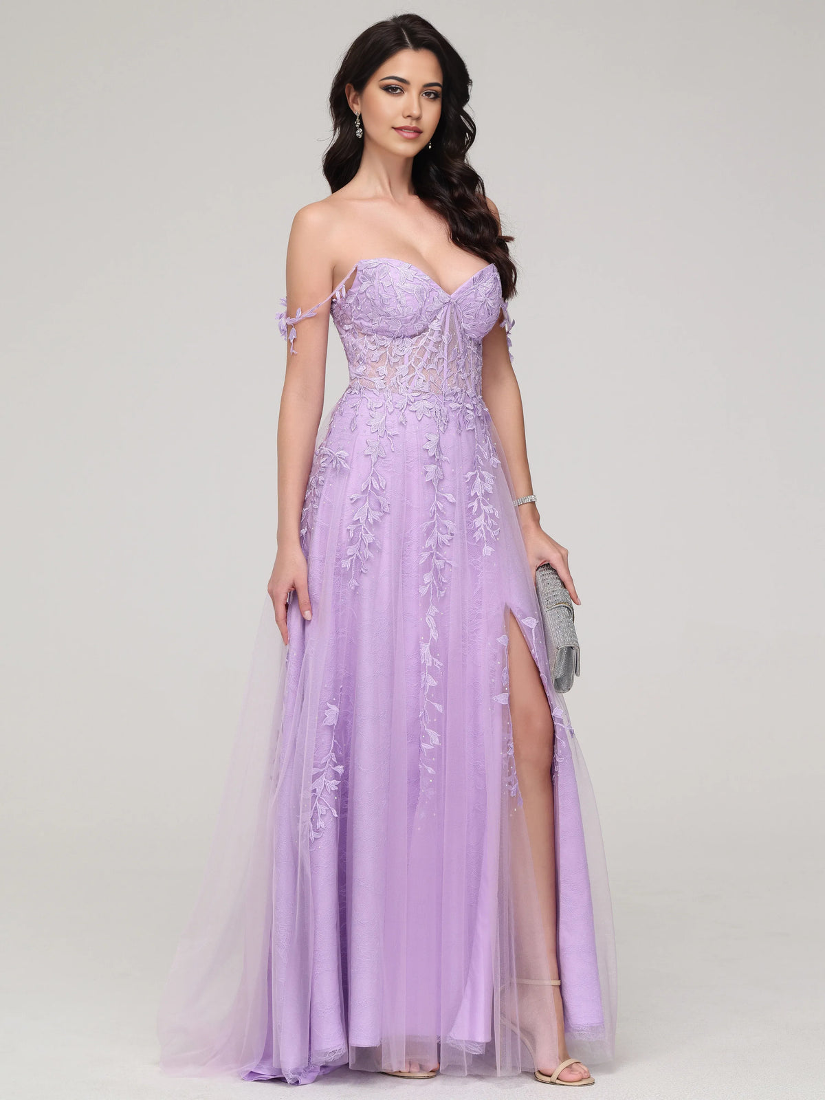 Timeless Special Occasion Sophisticated Elegant Lilac Tulle A-Line Sweetheart Sleeveless Prom Dress