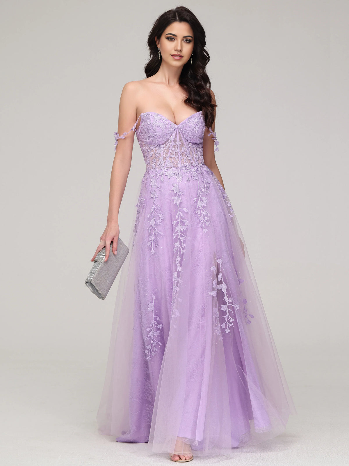 Timeless Special Occasion Sophisticated Elegant Lilac Tulle A-Line Sweetheart Sleeveless Prom Dress
