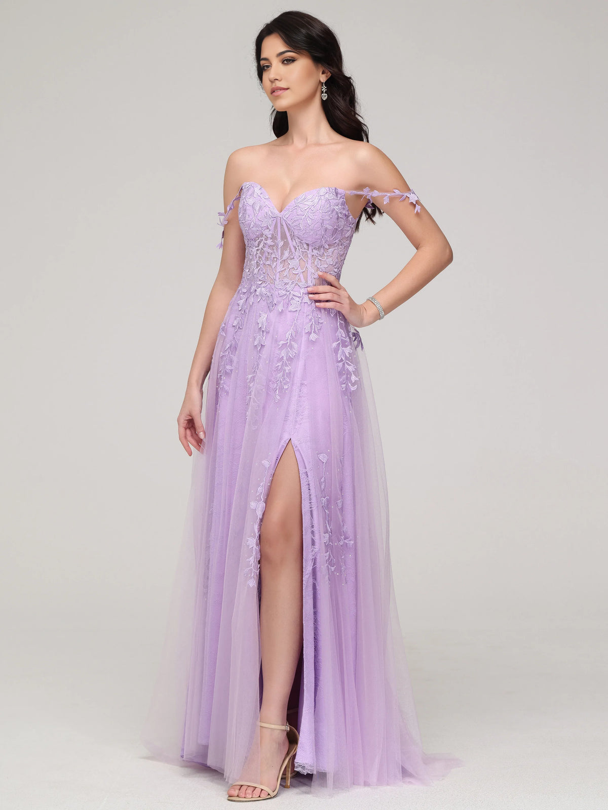 Timeless Special Occasion Sophisticated Elegant Lilac Tulle A-Line Sweetheart Sleeveless Prom Dress