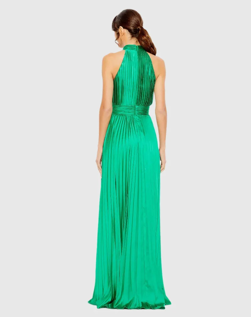 Sophisticated Graceful Stylish Elegant Blush Pink High Neck Sleeveless Floor-Length Prom Dress