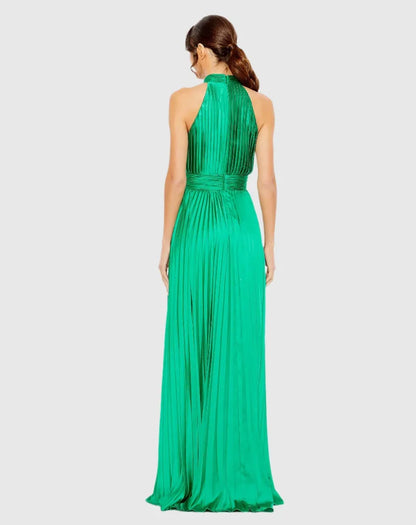 Sophisticated Graceful Stylish Elegant Blush Pink High Neck Sleeveless Floor-Length Prom Dress