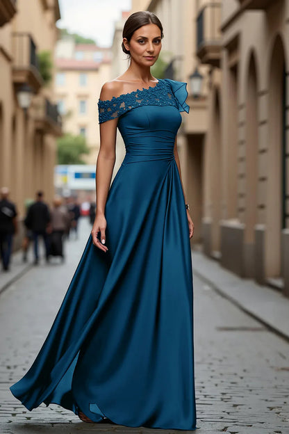 Timeless Special Occasion Elegant Black Lace Floor-Length Mother of the Bride Dress