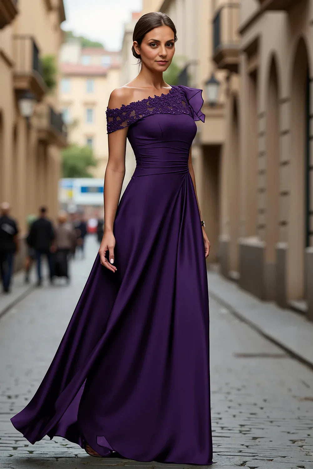 Timeless Special Occasion Elegant Black Lace Floor-Length Mother of the Bride Dress