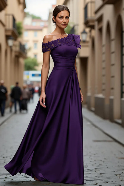 Timeless Special Occasion Elegant Black Lace Floor-Length Mother of the Bride Dress