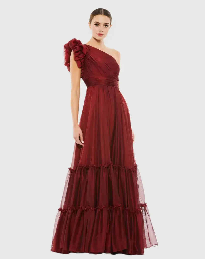 Graceful Stylish Refined Beautiful Timeless Chic Elegant Red Chiffon Sleeveless Prom Dress