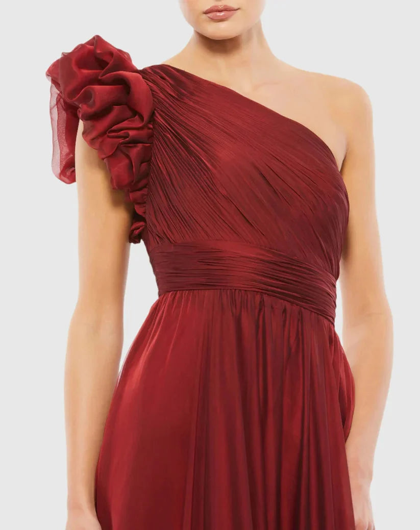 Graceful Stylish Refined Beautiful Timeless Chic Elegant Red Chiffon Sleeveless Prom Dress