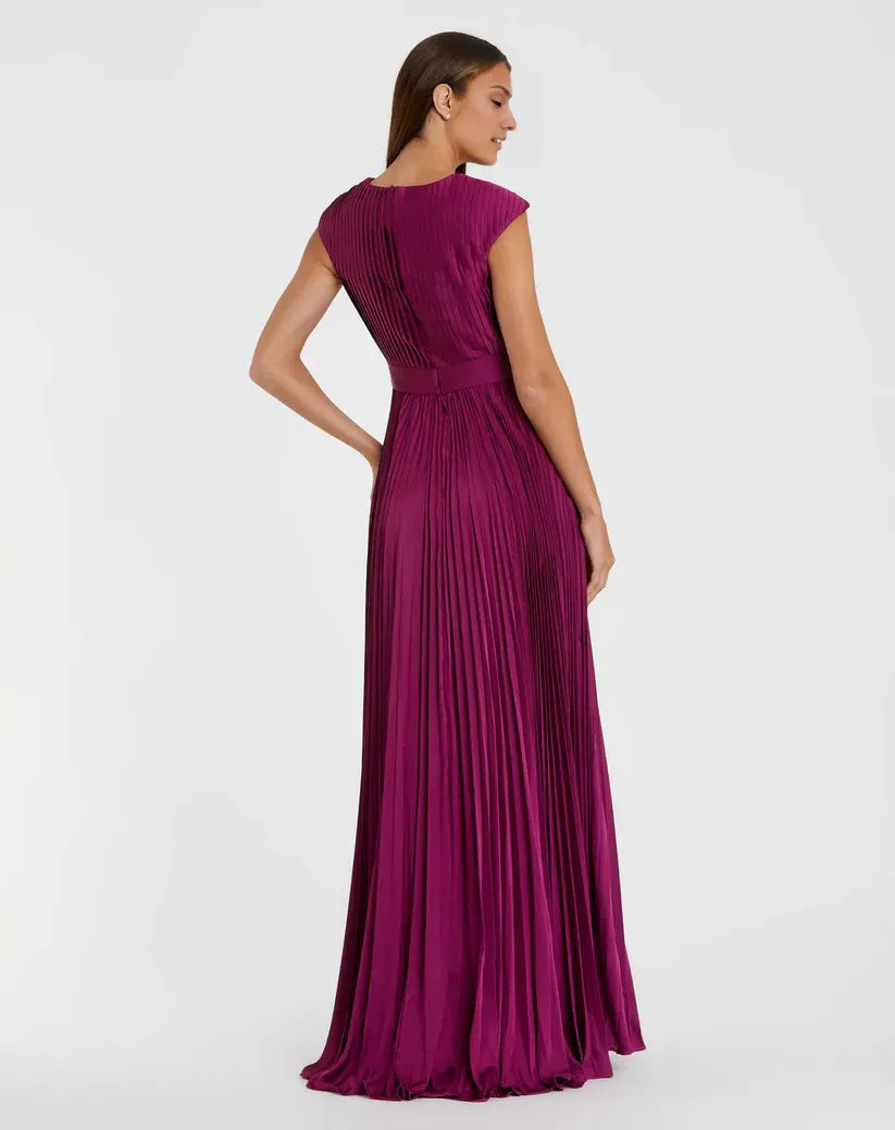 Special Occasion Sophisticated Graceful Stylish Refined Elegant Red Satin Floor-Length Prom Dress